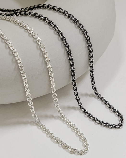 모두디자이너 실버925 클래식 심플 라운드 체인 남자 여자 목걸이줄 B