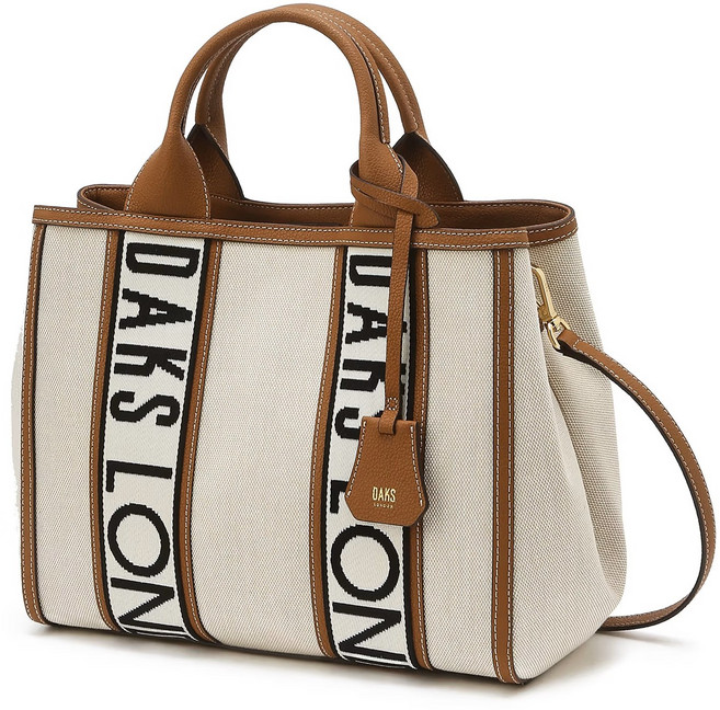 닥스 ACC [선물추천] 브라운 로고프린트 캔버스 토트 겸 크로스백 M