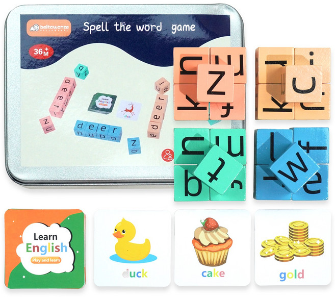 토이토 알파벳 큐브 영어 단어 스펠링 맞추기 루빅큐브 순발력 보드게임, 기본, 1개