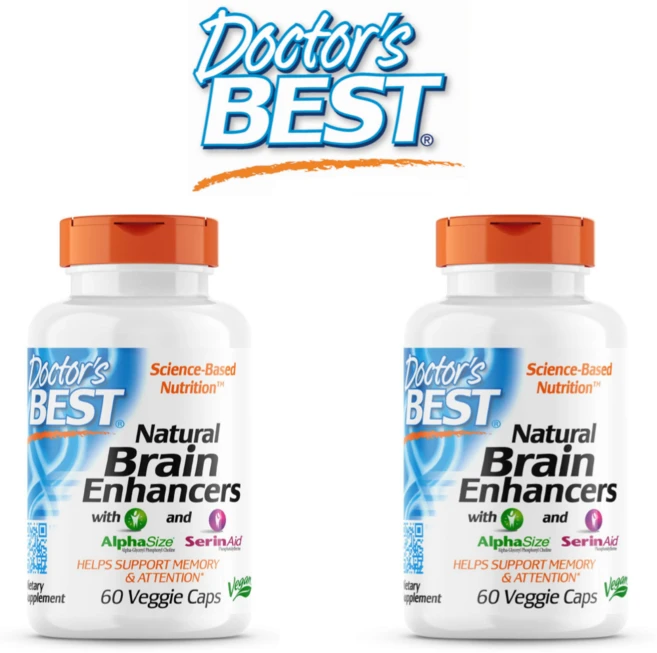 닥터스베스트 Doctor's best 네추럴 브레인 인헨서 AlphaSize SerinAid 60베지캡슐 2개 콜린 알포세레이트 포스파티딜세린 알파 글리세로포스포 콜린, 60정, 60캡슐  2개 - 쿠팡
