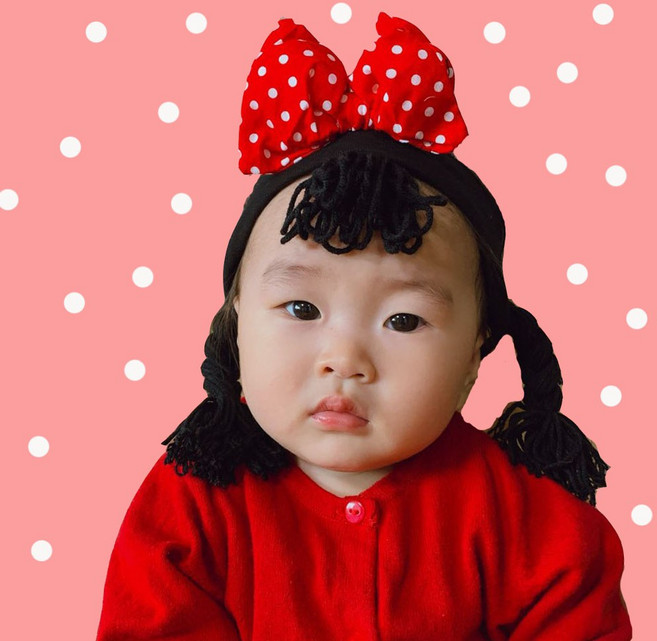 위그햇 아기 가발 머리띠 촬영소품