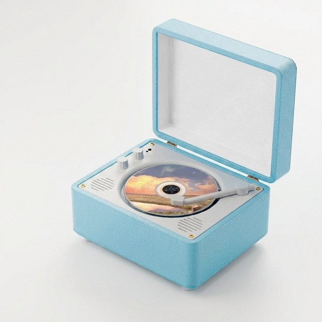 스타일닥터 레트로 CD 플레이어 블루투스 스피커 주제이 굿즈 선물, M525i, 연블루