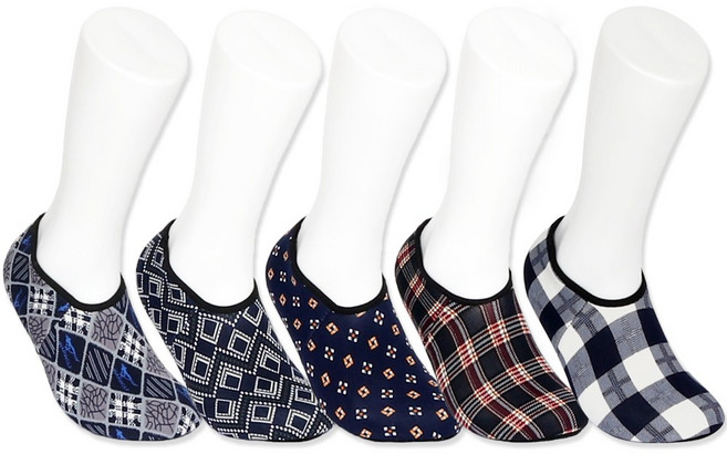 남성용 요술버선 모던패턴 덧신 5켤레