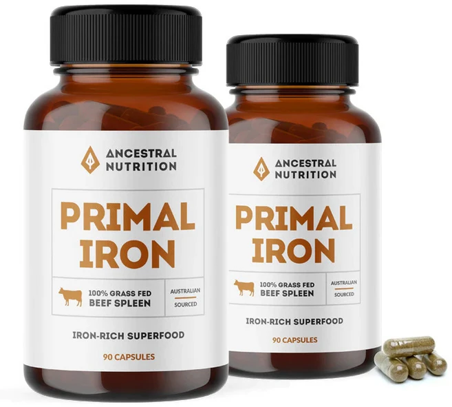 [소비장]앤세스트럴뉴트리션 Primal IRON Beef SPLEEN 호주 목초 소간 소내장 캡슐, 2개, 90정 - 쿠팡