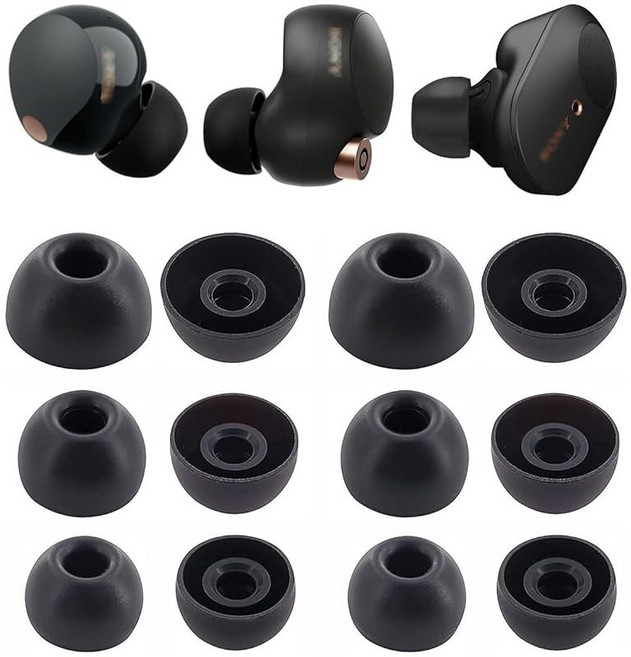 A-Pcas 에이피카스 소니 무선 이어폰 이어팁 WF-1000XM5 XM4 XM3 C700N C500 호환 실리콘 이어피스 6쌍, 1개, 검정색