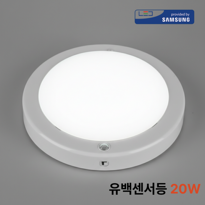 유진 20W LED 현관 센서등 유백커버 복도 계단 조명, 1개, 주광색