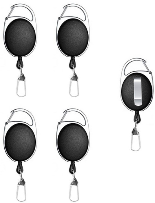 골프 릴 와이어 수건 걸이 라운딩 캐디 용품 낚시 열쇠고리 키링, 블랙