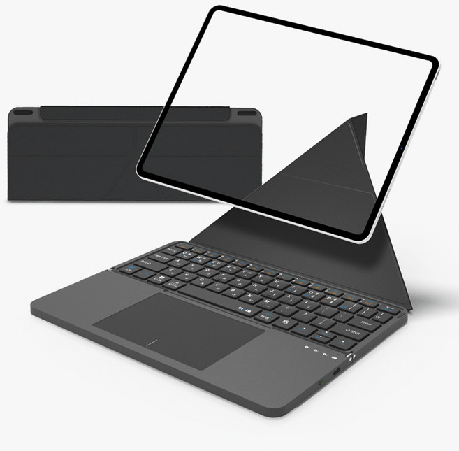 아이노트 XK808B 휴대용 접이식 블루투스 키보드 터치패드 멀티페어링 태블릿 거치대