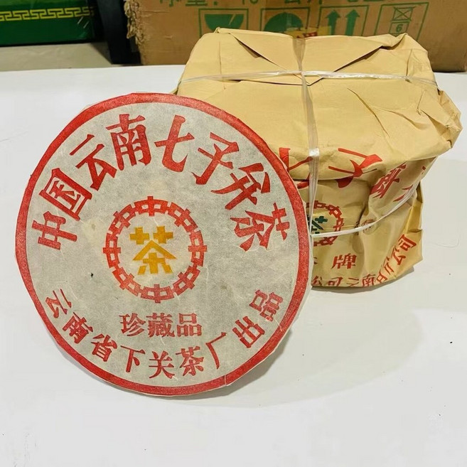 운남 전통 보이차 2003년 하관차창 철병 황인 진장품 노생차 연운 357g