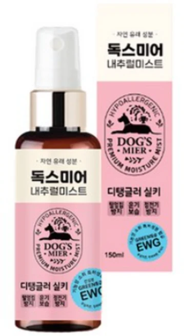 독스미어 디탱글러실키 150ml 강아지 미스트 엉킨털 정전기 애견미스트, 1개 - 쿠팡