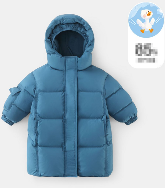 AA0765 남아 여아 공용 키즈 주니어 겨울 솜 안감 면혼방 후드 후리스 미디 누빔 덕 다운패딩 점퍼 야상 자켓 코트