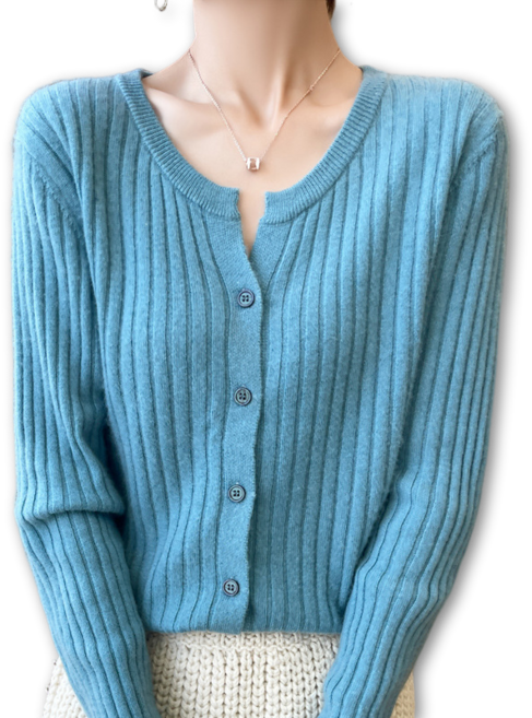 제이유미 여성용 데일리 간절기 골지 니트 기본 가디건 GH486