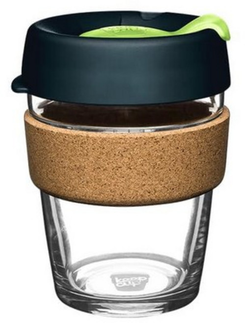 KeepCup 브루 코르크 - 재사용 가능한 커피 컵 강화 유리 및 천연 코르크 L 16온스/454ml - 데이브레이크, 딥
