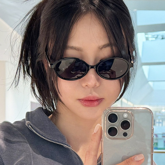 편광 선글라스 타원형 뿔테 여자 긱시크 올드머니 패션 썬글라스