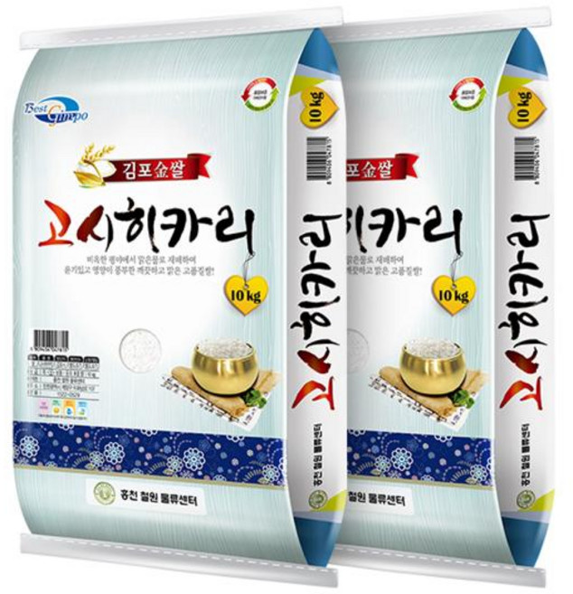 eTV 푸드조아 24년 햅쌀 김포 고시히카리 10kg+10kg (상등급), 10kg, 1
