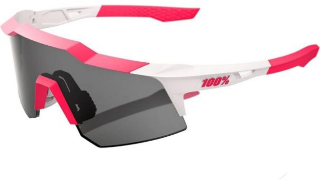 100% 스피드크래프트 XS 스포츠 퍼포먼스 사이클링 선글라스, 한 사이즈, 퍼디 핑크 화이트/스모크 렌즈
