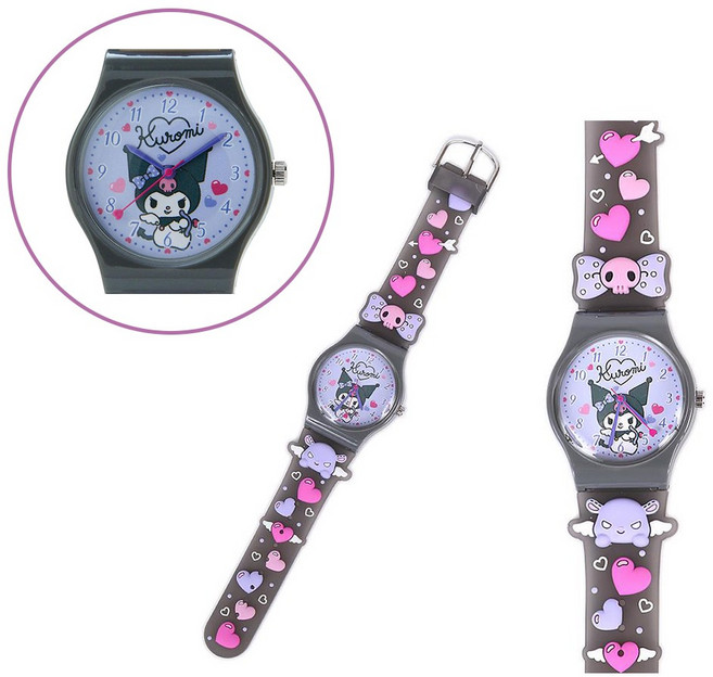 일본 정품 쿠로미 손목시계 산리오 어린이 아날로그시계