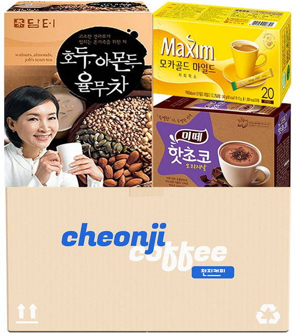 담터 호두 아몬드 율무차 50T + 모카골드 20T + 미떼 핫초코 오리지날 10T, 1개