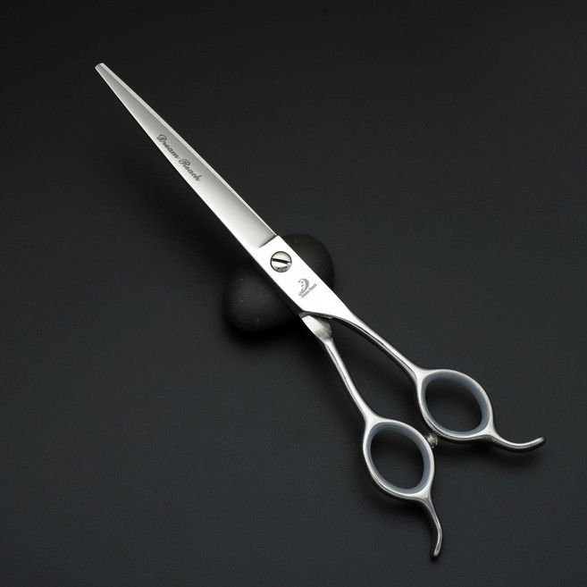 커브요술 가위 리케이 커티스 미용 전문가용 티타늄 셀프미용 숱가위 애견미용 강아지 흑조, 1개