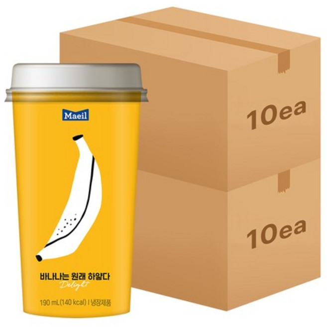 [매일] 바나나는 원래 하얗다 딜라이트 컵 190ml 20입(10입 2박스)