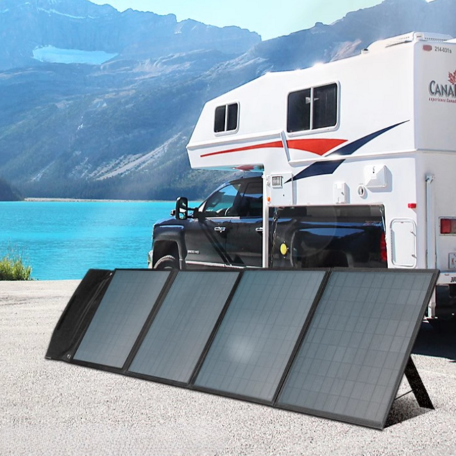 솔레파워 폴딩 태양광 패널 충전기 캠핑 휴대용 비상 접이식 태양열 발전기 패널, 3. 400W 패널+컨트롤러, 1개, 본품(배터리없음)