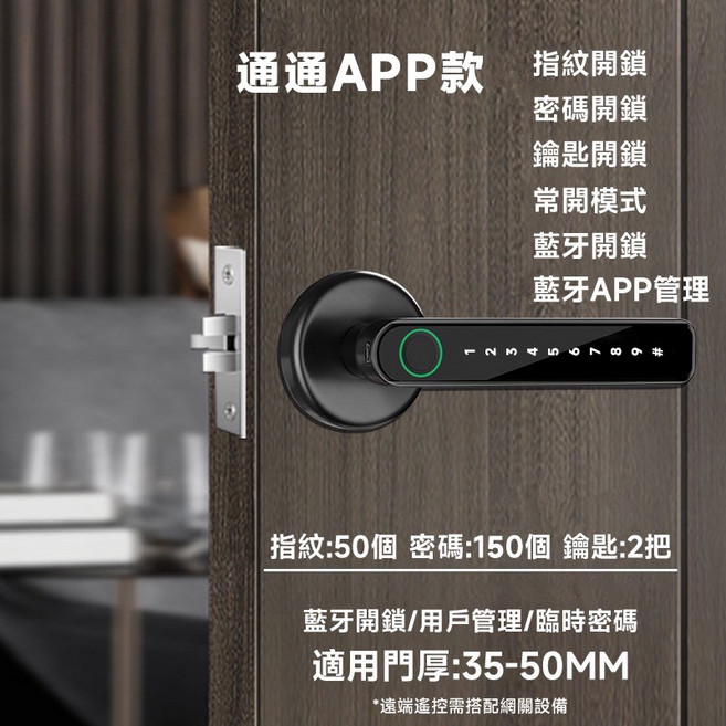 QIUPAPA 藍牙智能門鎖 指紋鎖 密碼鎖, 智能手把門鎖-藍芽款,塗鴉APP