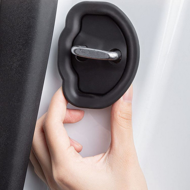 4p 자동차 도어 쿠션 차량 충격 흡수 문쾅 방지 실리콘 커버 가드, 블랙4p, 2세트