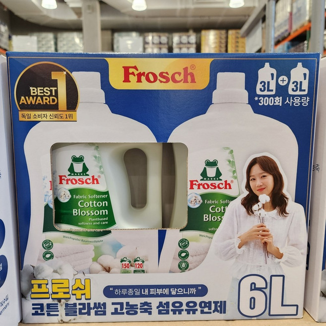 프로쉬 섬유유연제 코스트코 코튼 블라썸 개구리 유연제 대용량 아기 유아 아동 온가족, 1세트, 6L