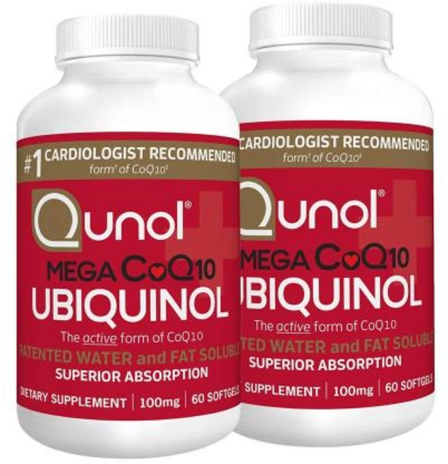 Qunol 큐놀 메가 유비퀴놀 코엔자임Q10 100mg 60캡슐 x 2통 큐텐, 60정, 2개 - 쿠팡