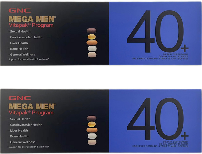 GNC 메가 맨 비타팩 프로그램 40+, 2개, 30정