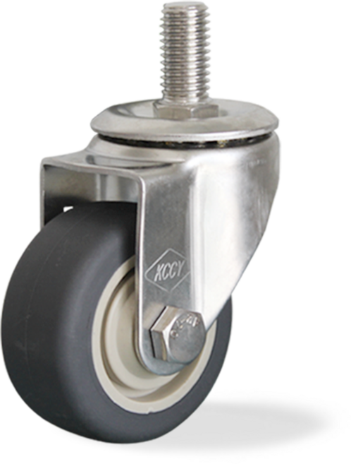 스텐바퀴 경량 3인치(76mm) 볼트5/8 회전 우레탄바퀴 스텐인리스 수산대차 급식바퀴, 1개