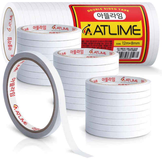 아뜰라임 자국없는 고점도 반투명 양면 테이프 8mm x 12m, 25개