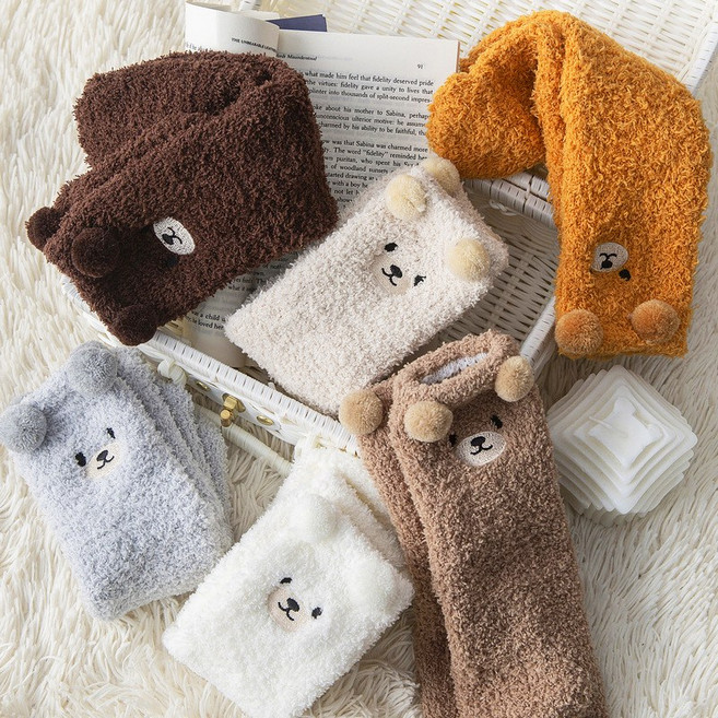 고중량 곰돌이 수면양말 [6켤레 1세트]