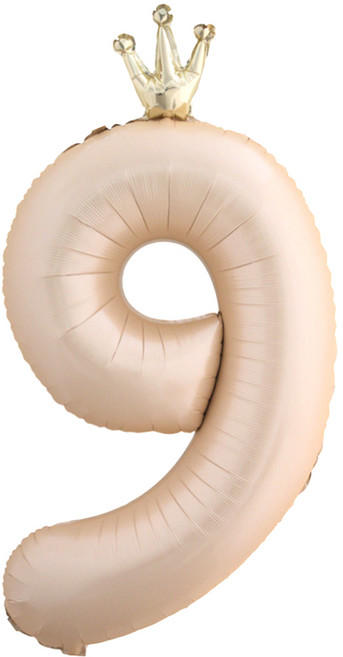 해피제이니 왕관 초대형 숫자 은박 풍선 대형(공기주입 스트로우 동봉), 1개, 크림왕관9
