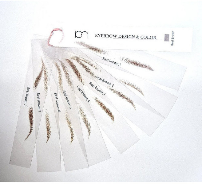 비엠 눈썹퍼스널컬러차트 눈썹디자인차트 반영구 눈썹디자인 앤 컬러 8종 아이브로우컬러차트 아이브로우디자인, 1개, 카키브라운