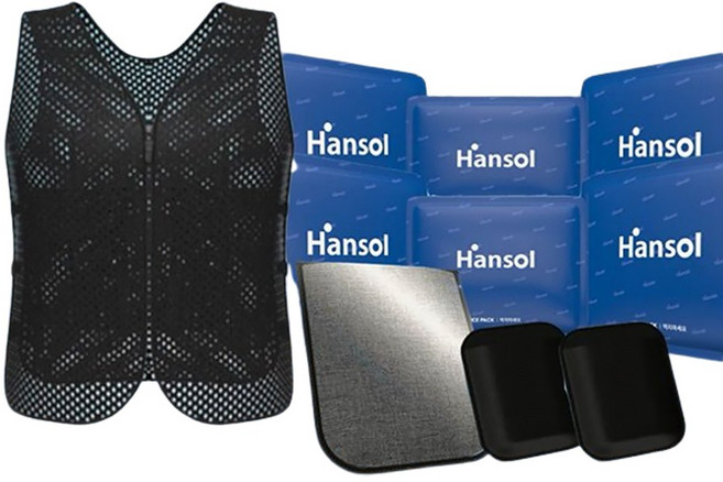 [뮤트빈] 한솔 아이스 쿨 조끼 얼음조끼 냉매 아이스팩 메쉬 낚시 등산 야외활동