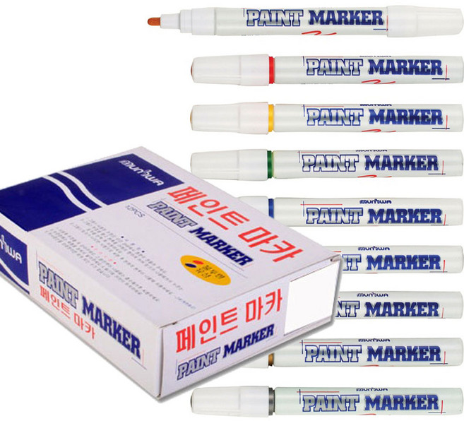 더존)페인트마카 12루/팁두께 4.5mm, 빨강