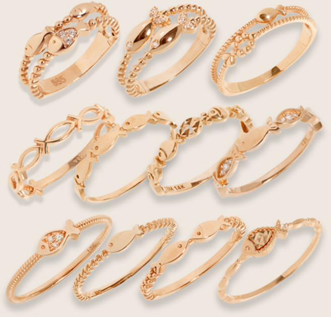 14K 물고기반지 골드 여성 금 수능 행운 자녀운 자식운 재물 모녀 피쉬 반지