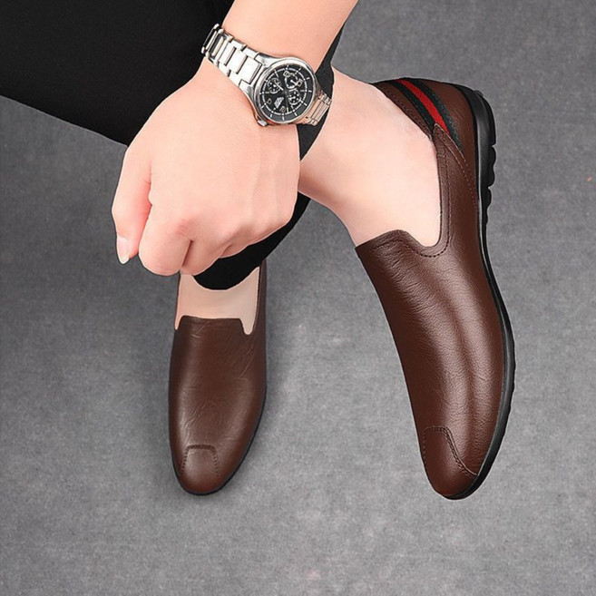 JIEVE 남성 가죽 로퍼 캐주얼 신발 봄 가을 편안한 드라이빙 슈즈