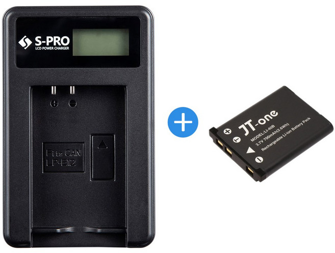 S-PRO 올림푸스 LI-40B 42B LCD 호환충전기+배터리 750 760, 1개