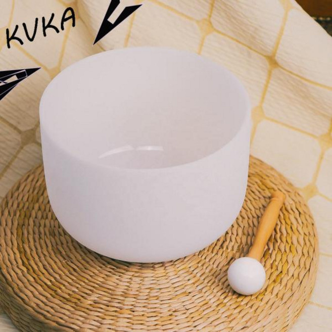 명상용 요가 싱잉볼세트 KVKA 무광 크리스탈 노래 그릇 고무 망치 차크라 석영 8 인치 432hz, 5)432HZ G NOTE