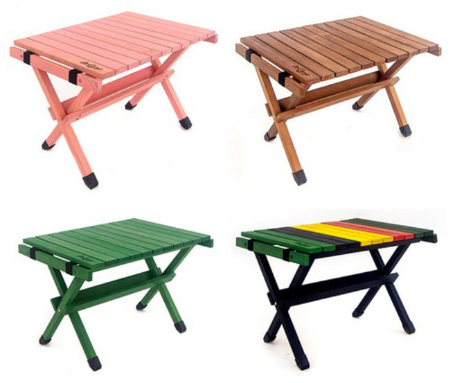 닥터캠프 미니 우드 롤테이블 핑크 휴대용 사이드 접이식 원목 소형 미니멀 캠핑테이블, 없음