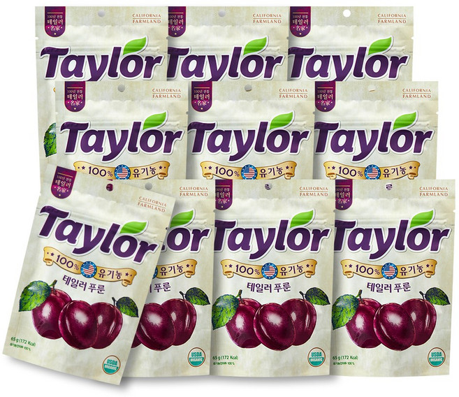테일러푸룬 공식 유기농 푸룬 건자두 65g x 10봉, 10개