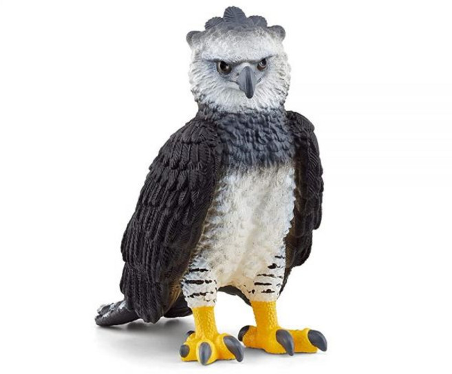 Schleich Wild Life 현실적인 하피 독수리 피규어 - 정통적이고 매우 섬세한 열대우림 정글 동물 장난감 교육 및 재미있는 놀이를 위한 내구성 남아 여아에게 적합