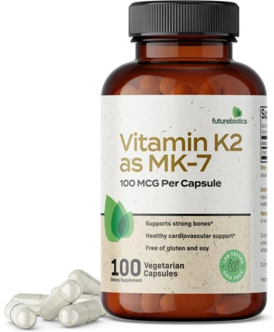 Futurebiotics Vitamin K2 as MK-7 100 mcg Supports Strong Bones - Non-GMO 100 Vegetarian Capsules, 100 Count (Pack of 1), 100정, 1개 - 쿠팡