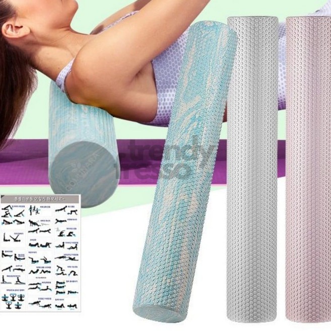 EVA폼롤러 91cm 요가폼폴러 마사지롤러 돌기형폼블러, 비너스핑크, 1개