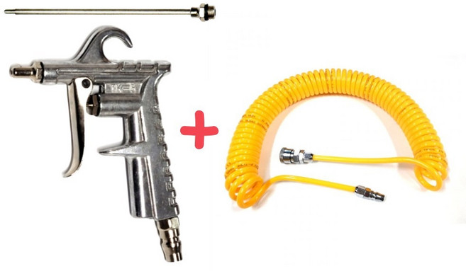 콤프레샤 에어건 200S 에어 코일 호스 8x7M 세트상품 PVC, 1세트