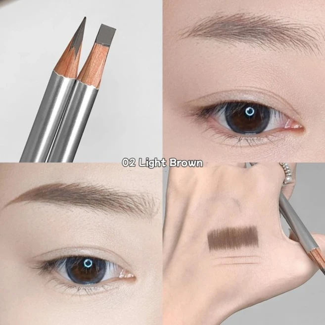 아이브로우 인핸서 와일드 브로우 펜슬 매트 블랙 브라운 내추럴 지속력 눈썹 타투 틴트 증강제 방수 사용 펜 메이크업, [02] 02 Light Brown - 쿠팡