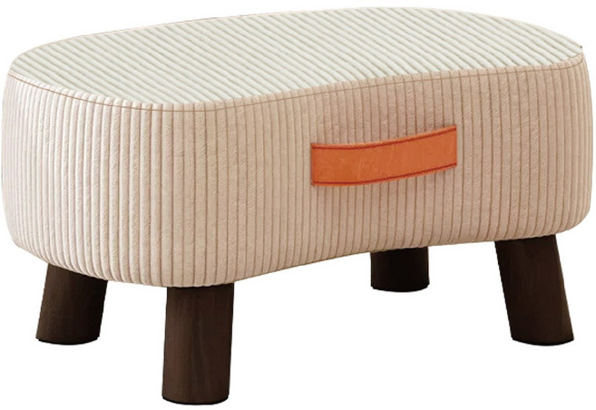 MUSI椅凳 小椅子 矮凳 燈芯絨 小板凳 沙發凳 ins家居, 穿鞋椅凳-燈芯絨米白(超商限一), 1件