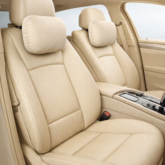 NODD 1+1 프리미엄 스웨이드 차량용 목쿠션 자동차 목받침, 2개, 아이보리